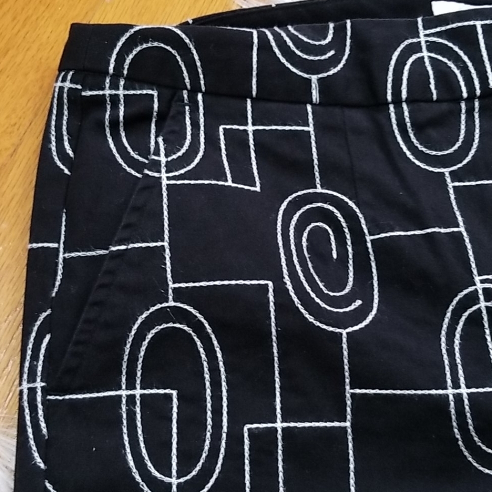 VTG Talbots Highwaist geometric black/white Capris
